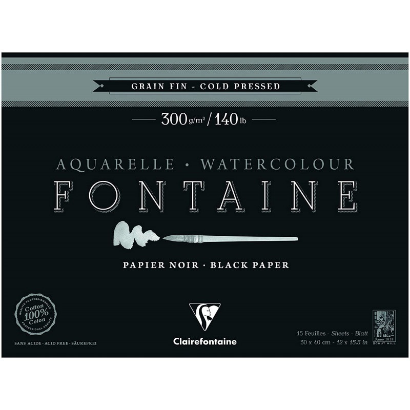 Bloc Aquarelle Fontaine Grain Fin - 30X40Cm - 300G - Clairefontaine pas cher-15980