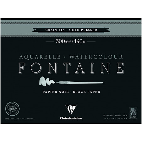Bloc Aquarelle Fontaine Grain Fin - 30X40Cm - 300G - Clairefontaine pas cher-15980