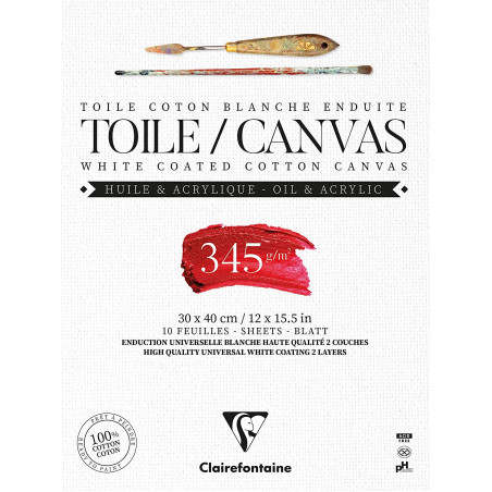 Bloc Toiles - Fleur De Lys - 30 X 40 Cm - 10 Feuilles - Clairefontaine pas cher