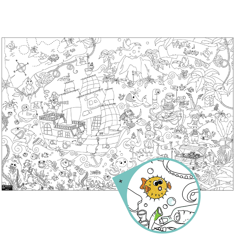 Coloriage Géant Pour Enfants Les Pirates 80 X 120 Cm | Surdiscount