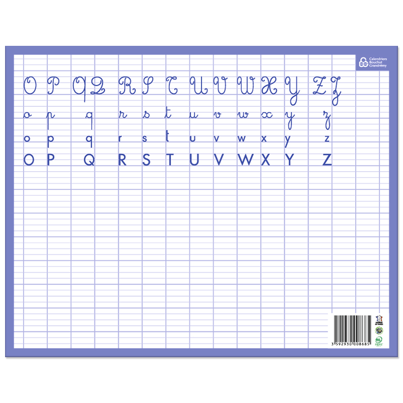 Ardoise Effaçable A Sec Alphabet/Seyes 26,5 X 21Cm | Surdiscount