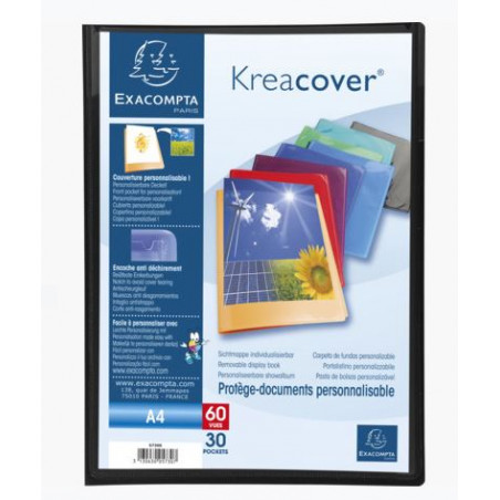 photo-Porte-vues - 60 vues - 30 pochettes - Couverture personnalisable - Noir - Exacompta