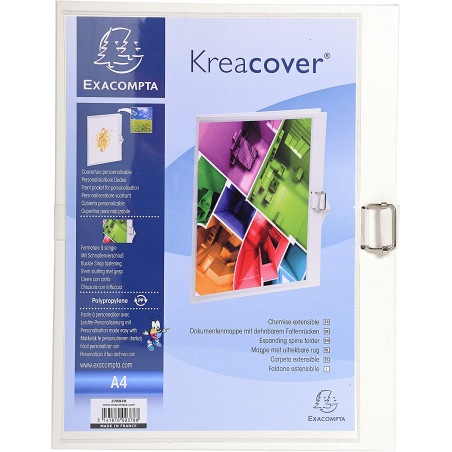 Chemise A Dos Extensible Kreacover 24 X 32 Cm - Blanc - Exacompta pas cher