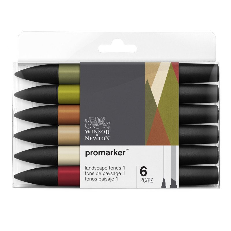 Lot de 6 Feutres Promarker - Paysage - Winsor et Newton pas cher