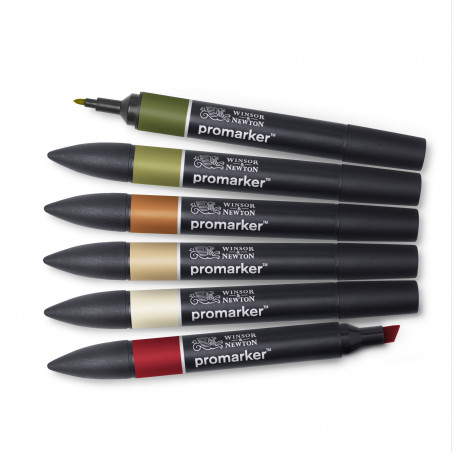 Lot de 6 Feutres Promarker - Paysage - Winsor et Newton | Surdiscount