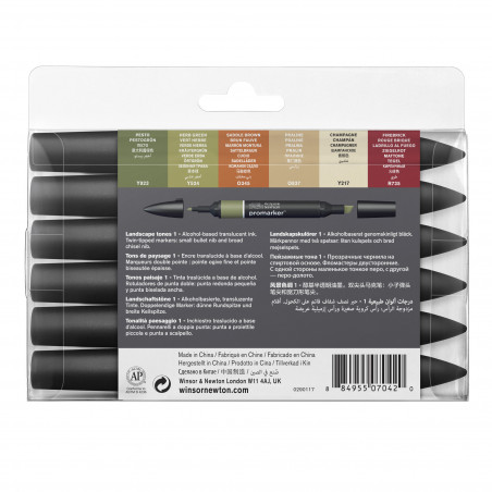 Lot de 6 Feutres Promarker - Paysage - Winsor et Newton | à seulement 14,95 €