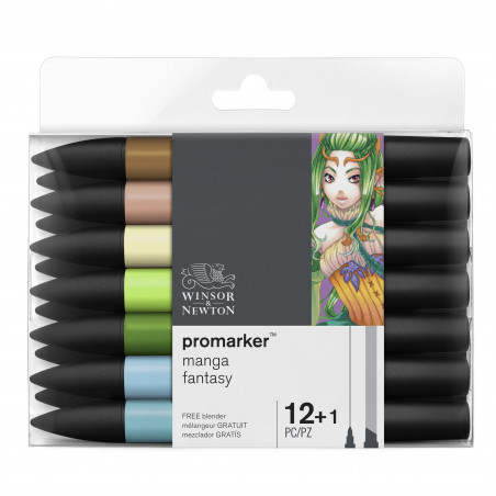 photo-Feutres - Promarker - 12 couleurs - Manga Fantasy - Winsor et Newton