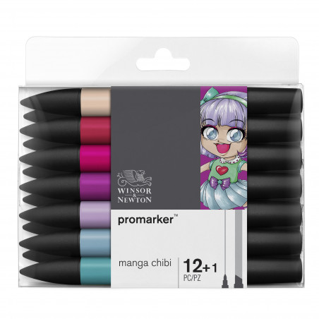 photo-Feutres - Promarker - 12 couleurs - Manga Chibi - Winsor et Newton - Dessin - Illustration