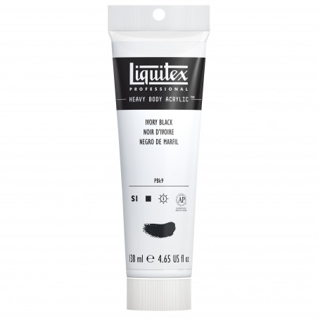 photo-Peinture acrylique - Noir d'ivoire - 244 - Liquitex Heavy Body - Tube de 138ml