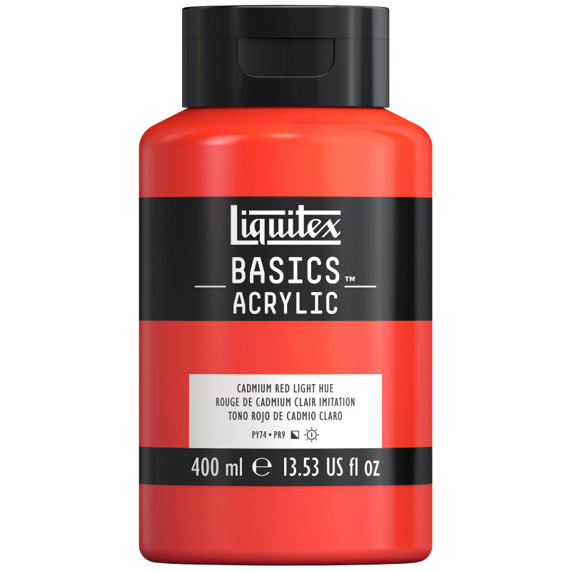 photo-Peinture acrylique - Rouge cadmium clair - 510 - Liquitex Basics acrylic - Pot 400ml