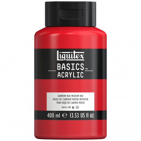 photo-Peinture acrylique - Rouge cadmium moyen - 151 - Liquitex Basics acrylic - Pot 400ml