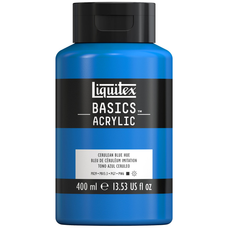 photo-Peinture acrylique - Bleu de céruléum - 470 - Liquitex Basics acrylic - Pot 400ml