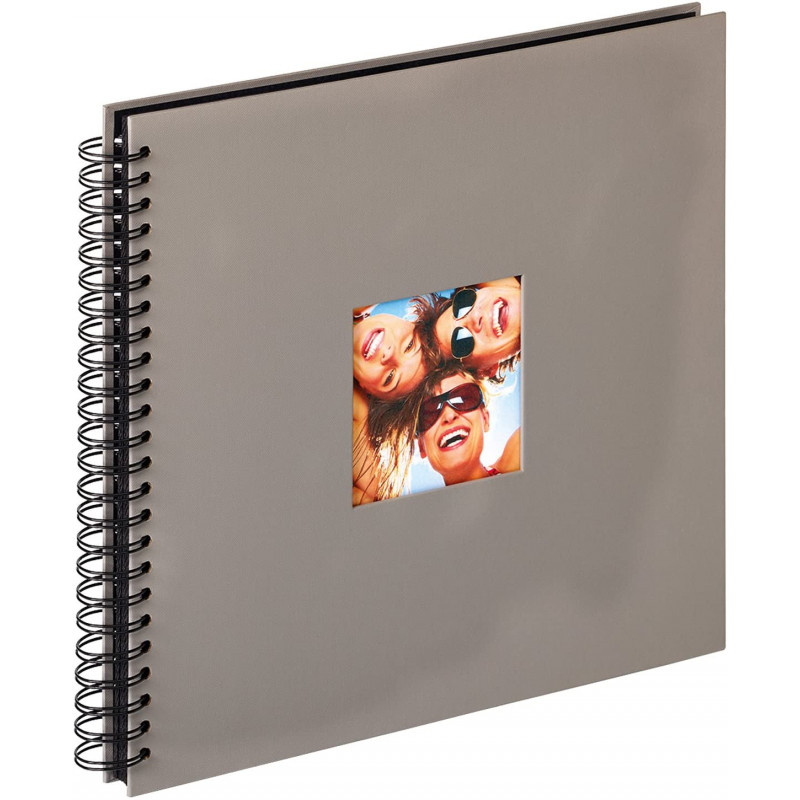 photo-Album photos - 30x30 cm - 50 pages noires - Spirale - Couverture grise avec encart