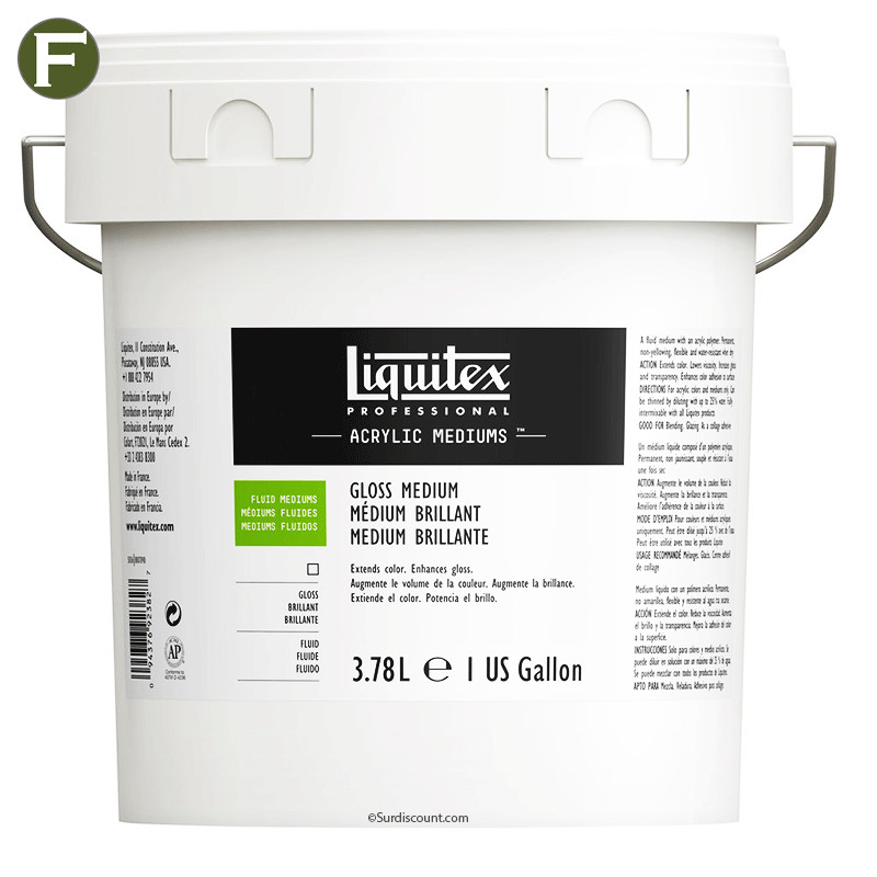 Médium - Brillant - Fluide - Peinture acrylique - Liquitex - 3,78L
