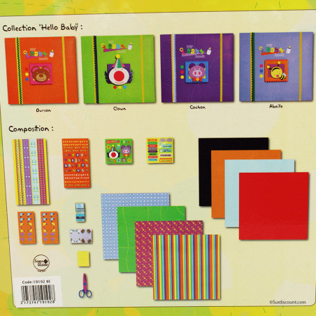 Coffret Naissance Album Scrapbooking - Clown | Surdiscount