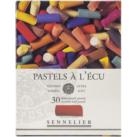 photo-Pastels à l'écu - Sennelier - Demi-pastel - Boîte de 30 couleurs - Sennelier