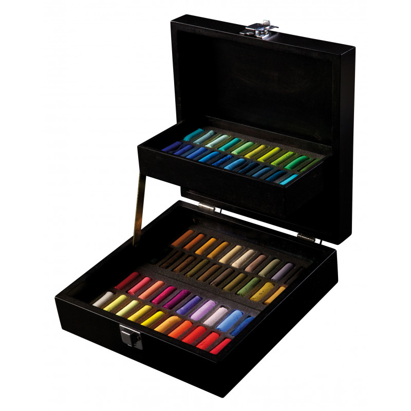 photo-Pastels à l'écu - Sennelier - Boîte de 60 demi-pastels - Coffret en bois