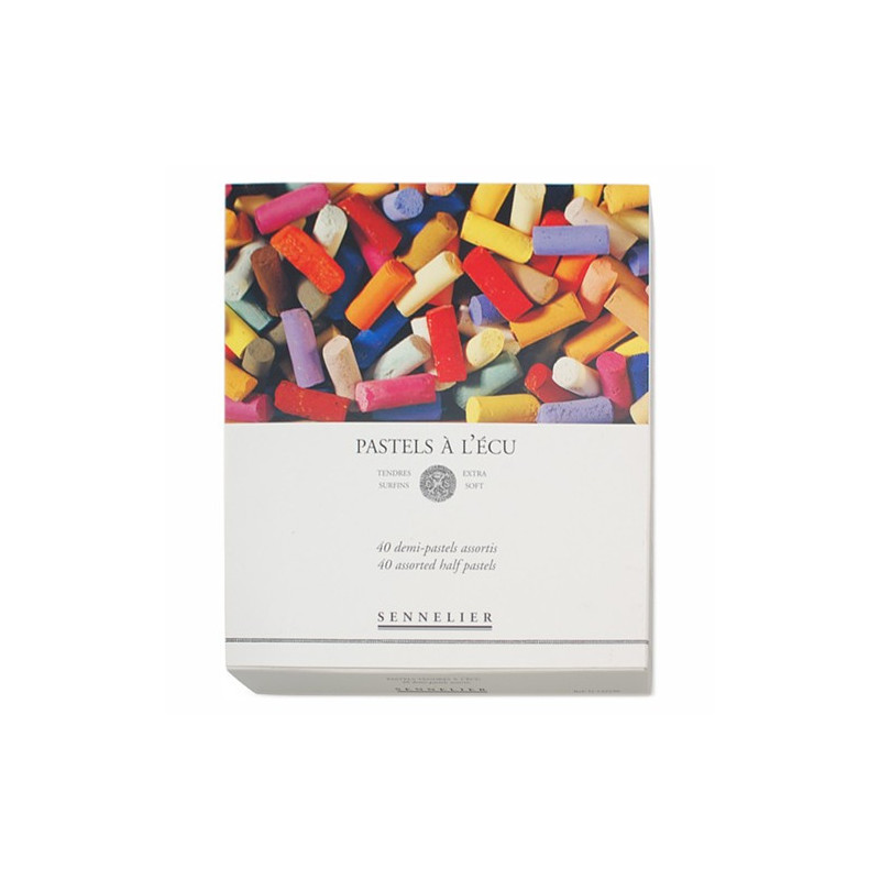 photo-Pastels à l'écu - Sennelier - Boîte de 40 demi-pastels - Assortiment
