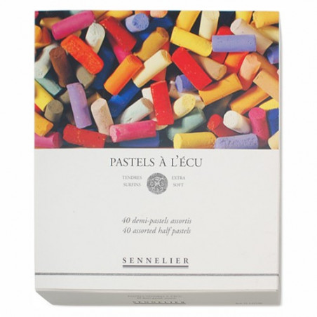 photo-Pastels à l'écu - Sennelier - Boîte de 40 demi-pastels - Assortiment