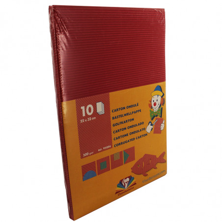 photo-10 feuilles de carton ondulé - Rouge - A4 - Loisirs créatifs - Clairefontaine