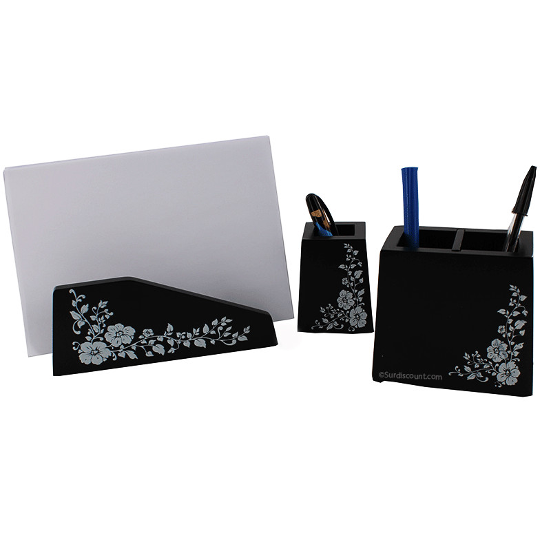 Ensemble De Bureau -6 Pièces - Noir Laque | à seulement 4,99 €