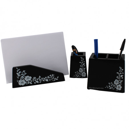 Ensemble De Bureau -6 Pièces - Noir Laque | à seulement 4,99 €