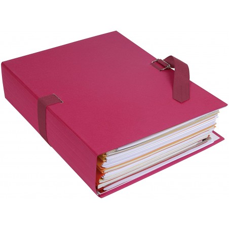 photo-Chemise à sangle - Bordeaux - Dos extensible - 24x32cm - Carton - Classement - Exacompta