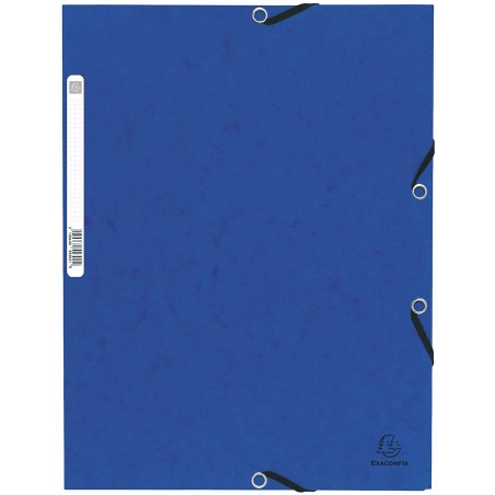 photo-Chemise à élastiques - 3 rabats - Bleu foncé - 24x32cm - Cartonnée - Exacompta