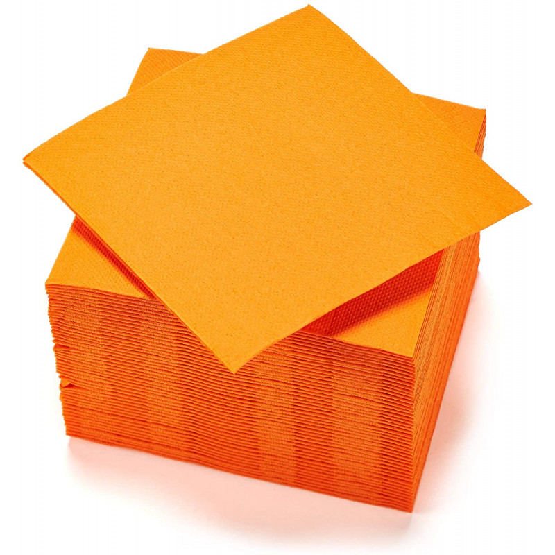 Lot De 40 Serviettes En Papier 2 Plis - 38X38 Cm - Orange - Gappy pas cher