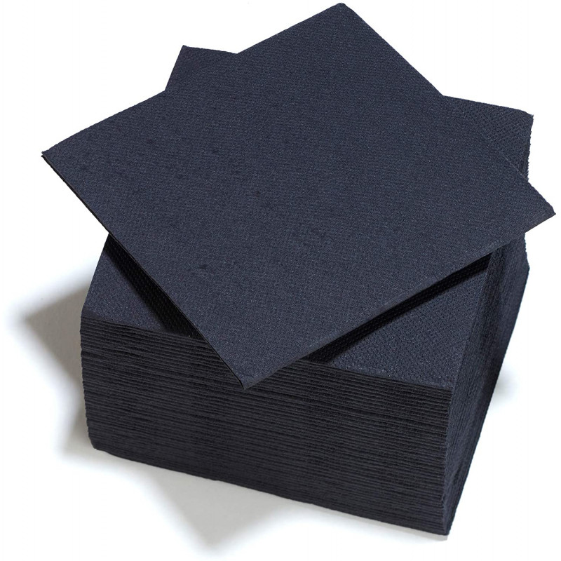 Lot De 40 Serviettes En Papier 2 Plis - 38X38 Cm - Noir - Gappy pas cher