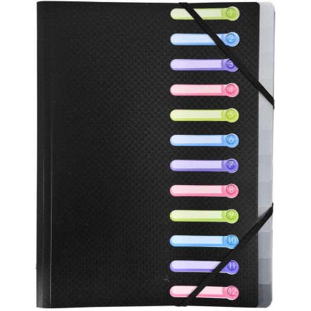 Trieur 12 Compartiments Noir - Exacompta 55981E pas cher