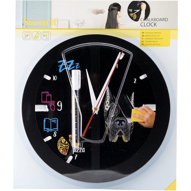 Ardoise Horloge - Personnalisable - Securit | Surdiscount