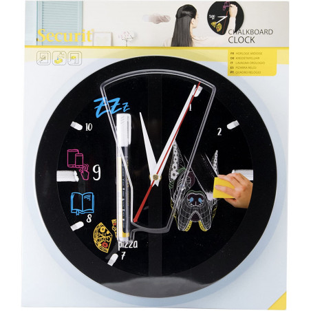 Ardoise Horloge - Personnalisable - Securit | Surdiscount