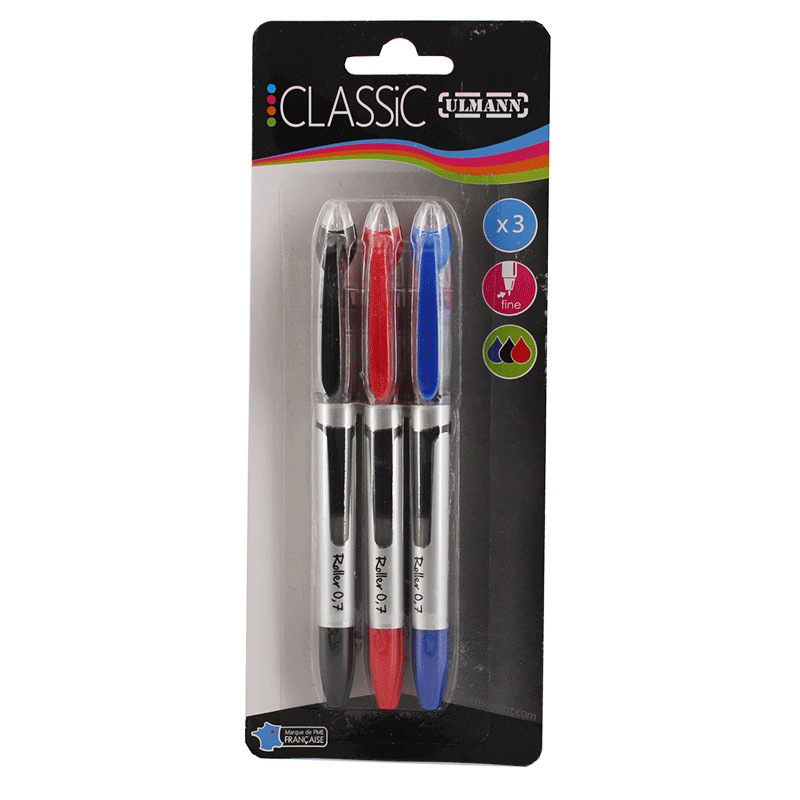 Lot De 3 Stylos Roller Assortis - Ulmann pas cher