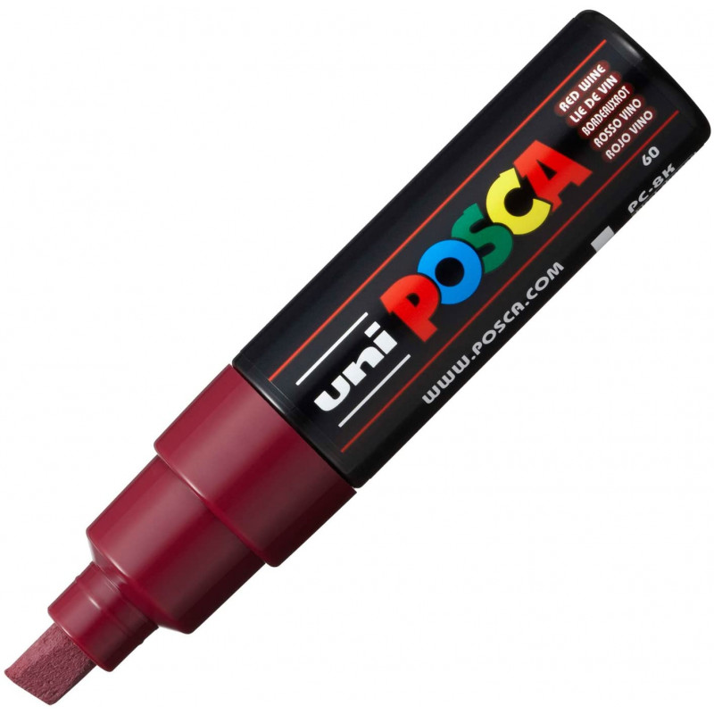 MARQUEUR POINTE LARGE BISEAUTEE - LIE DE VIN - PC8K - POSCA pas cher