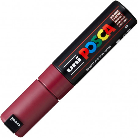 MARQUEUR POINTE LARGE BISEAUTEE - LIE DE VIN - PC8K - POSCA | à seulement 5,5 €