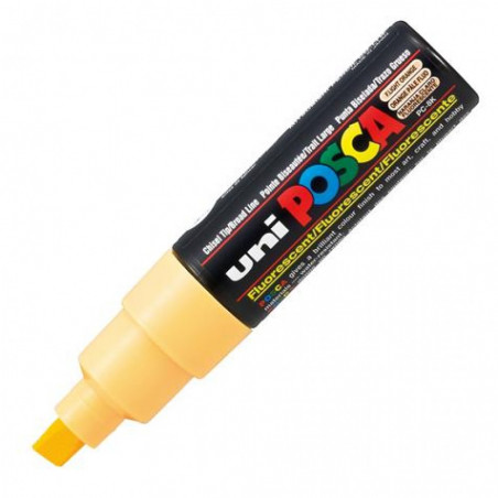 MARQUEUR POINTE LARGE BISEAUTEE - ORANGE PALE FLUO - PC8K - POSCA | Surdiscount