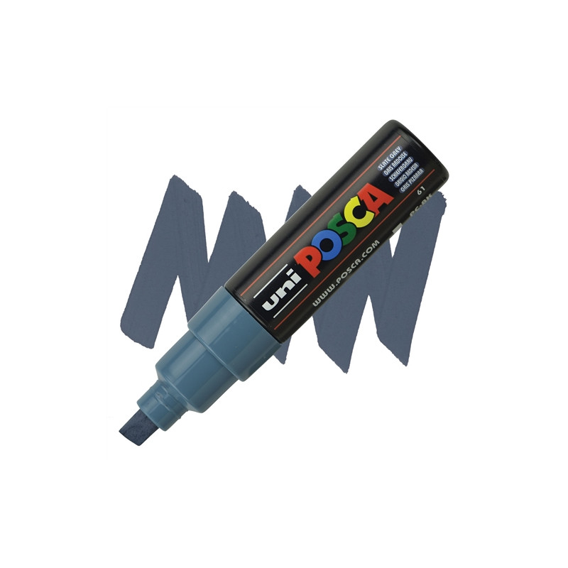 MARQUEUR POINTE LARGE BISEAUTEE - GRIS ARDOISE - PC8K - POSCA | Surdiscount