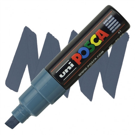MARQUEUR POINTE LARGE BISEAUTEE - GRIS ARDOISE - PC8K - POSCA | Surdiscount