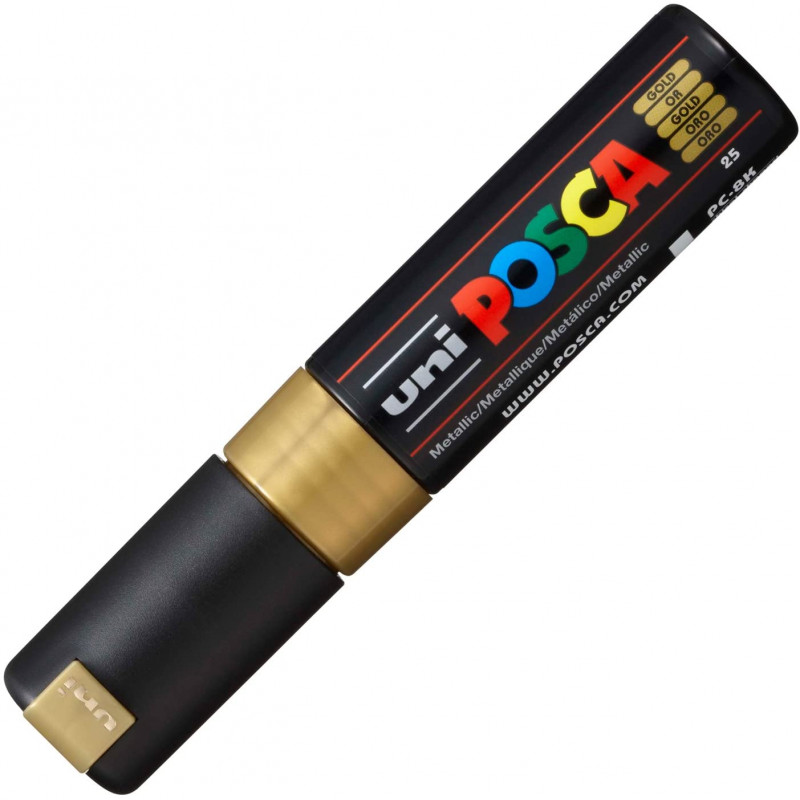 MARQUEUR POINTE LARGE BISEAUTEE - OR - PC8K - POSCA | à seulement 5,5 €