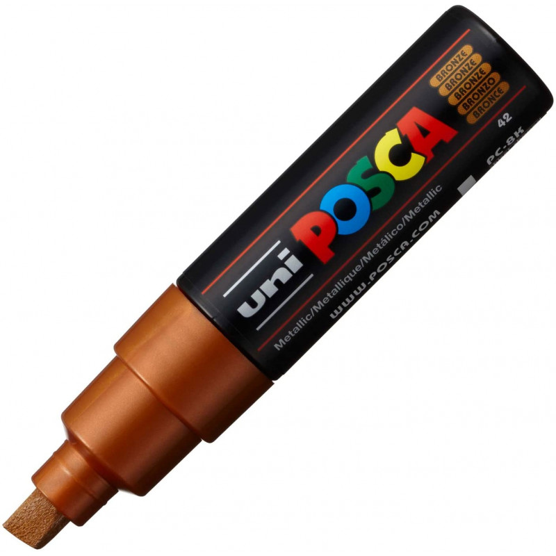 MARQUEUR POINTE LARGE BISEAUTEE - BRONZE - PC8K - POSCA pas cher