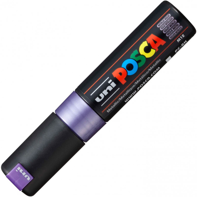 MARQUEUR POINTE LARGE BISEAUTEE - VIOLET FONCE METALLIQUE- PC8K - POSCA | à seulement 5,5 €