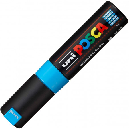 MARQUEUR POINTE LARGE BISEAUTEE - BLEU TURQUOISE- PC8K - POSCA | à seulement 5,5 €