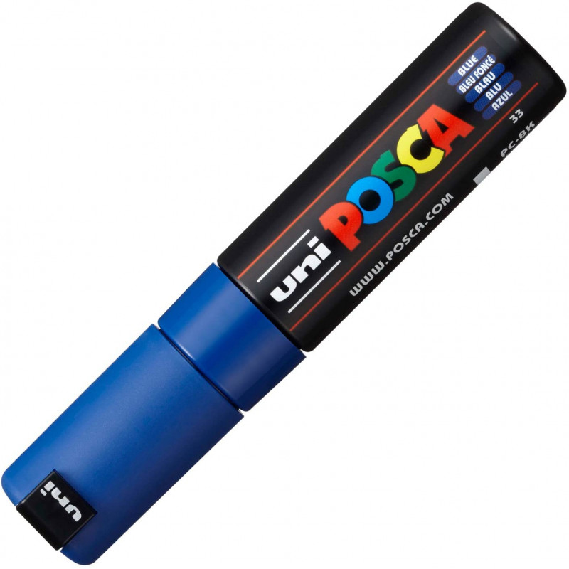 MARQUEUR POINTE LARGE BISEAUTEE - BLEU FONCE - PC8K - POSCA | à seulement 5,5 €