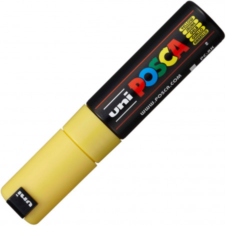 MARQUEUR POINTE LARGE BISEAUTEE - JAUNE - PC8K - POSCA | à seulement 5,5 €