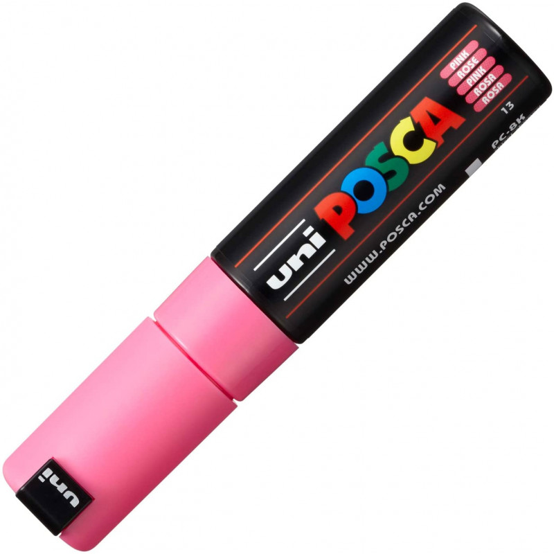 MARQUEUR POINTE LARGE BISEAUTEE - ROSE - PC8K - POSCA | à seulement 5,5 €