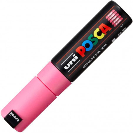 MARQUEUR POINTE LARGE BISEAUTEE - ROSE - PC8K - POSCA | à seulement 5,5 €