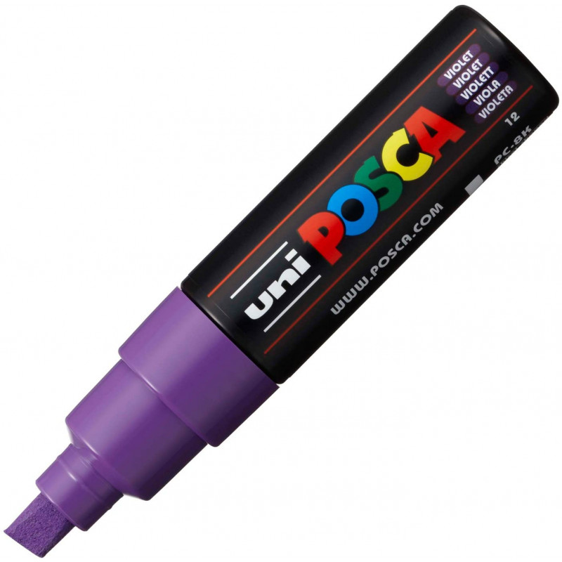 MARQUEUR POINTE LARGE BISEAUTEE - VIOLET - PC8K - POSCA pas cher