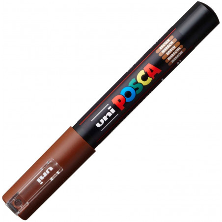 MARQUEUR POINTE EXTRA-FINE - MARRON - PC1MC - POSCA pas cher