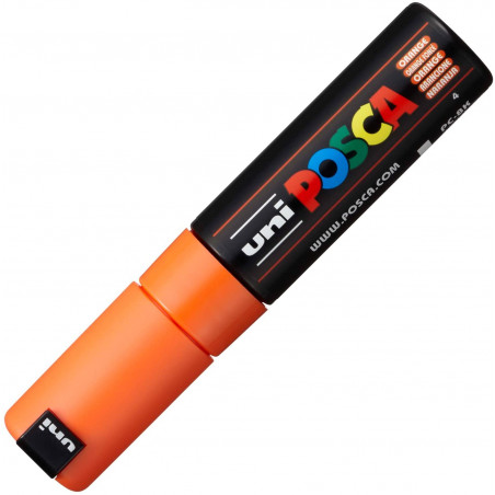 MARQUEUR POINTE LARGE BISEAUTEE - ORANGE FONCE - PC8K - POSCA | à seulement 5,5 €